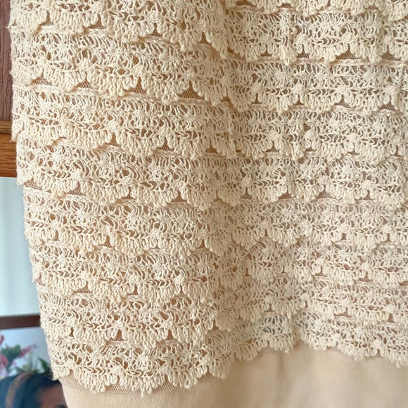 Madewell silk lace capped sleeve eggshell color blouse - Picture 4 of 10